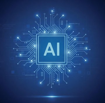 The image features a blue square with the word "AI" written inside of it, surrounded by white lines that resemble circuit boards. The background is dark blue, creating a contrast between the AI symbol and its surroundings. Below the AI symbol, there's a caption in white text that reads, "Most crypto will go bust. There are just too many." This message seems to be related to Bitcoin or another cryptocurrency, as it emphasizes the idea of a highly speculative market with limited acceptance.