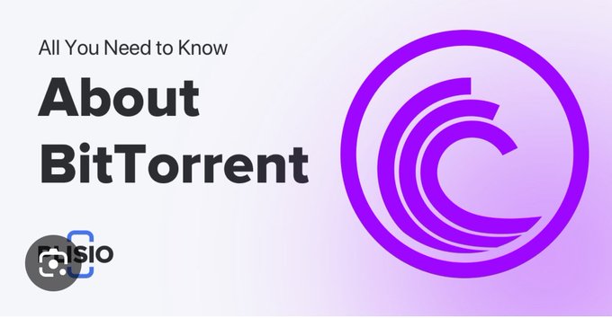 The image features a purple logo with a wave design that reads "About Bit Torrent". The text above the logo states "All You Need to Know About BitTorrent", indicating that there are resources available for those interested in learning more about BitTorrent.