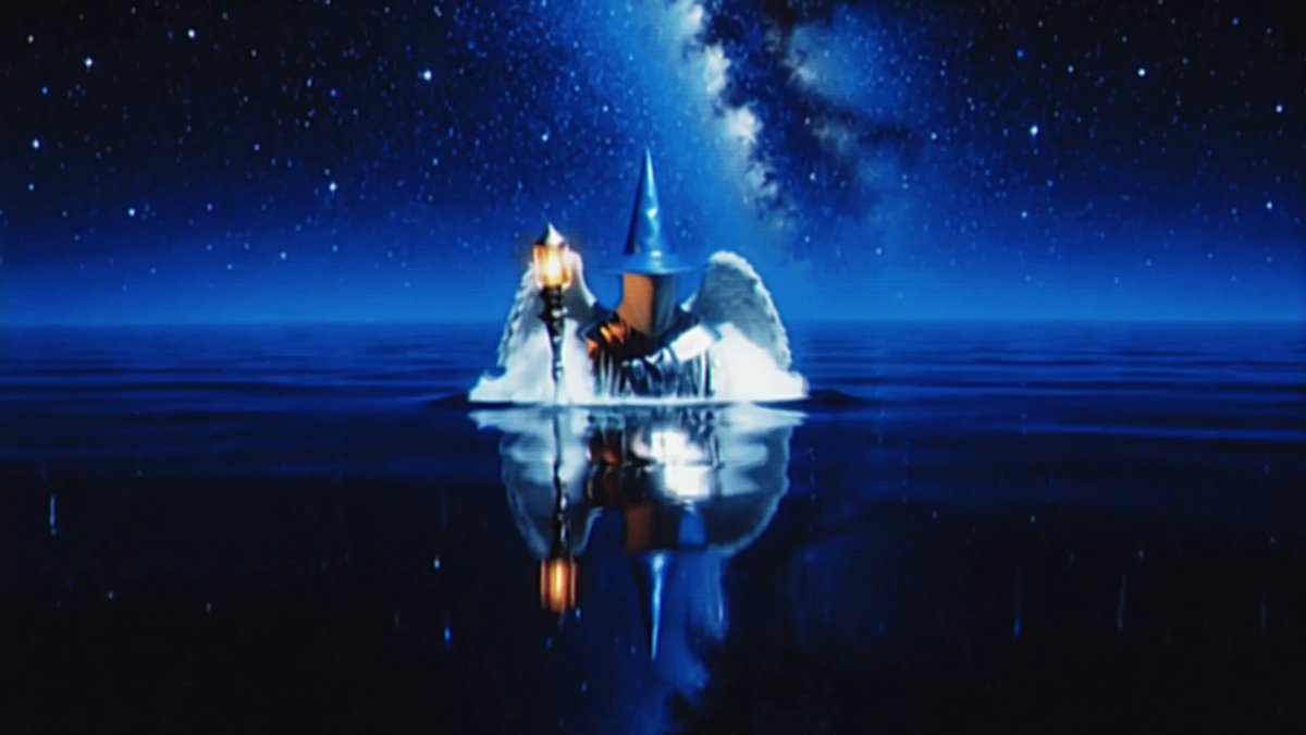 The image features a large painting of an island with a castle, surrounded by water under a starry night sky. The island has a small boat floating on its surface, and there are two people standing near the boat. The painting also includes a reference to a "Umbra" service that can be used for private transfers or payments.