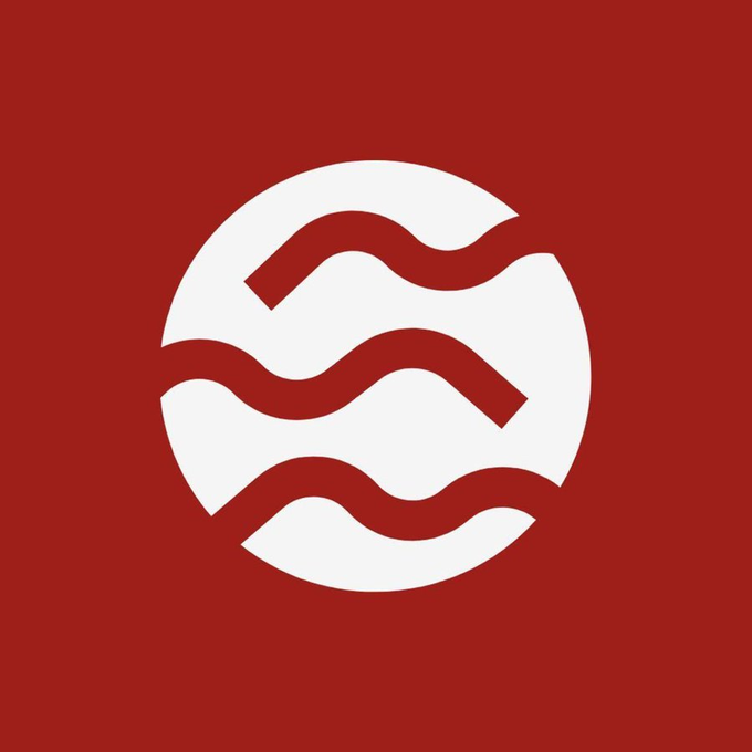 The image features a red circle with white waves inside, which are depicted as wavy lines. The background of the image is red, providing a striking contrast to the white wave-like shapes within the circle. There is no text present in the image, but there is a caption that reads "BREAKING: Sei’s block time dropped to a record low 0.36 seconds." This caption provides context about the image and its content.