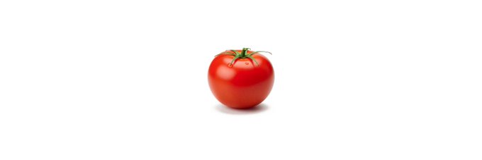 A single ripe red tomato with a green stem sits isolated against a white background. The image visually represents the "tomato" metaphor from the post, illustrating that DEX rewards are small and essentially worthless.