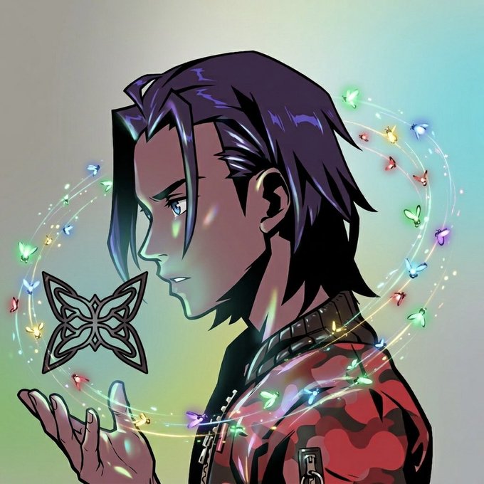 The image features an illustration of a boy wearing a red shirt, holding up a butterfly above his head as if it were a magical talisman or charm. The butterfly is surrounded by multiple glowing lights, adding an enchanting atmosphere to the scene.