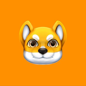 This image features a stylized, 3D-rendered Shiba Inu head with orange and white fur against a solid orange background. The cute character represents the $OMIKAMI project, paired with the text "$OMIKAMI x $RYU" from the accompanying post.