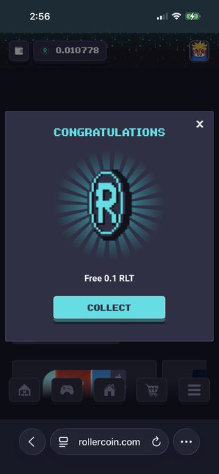 The image shows a phone screen with an app icon, which appears to be a rollercoaster game. The main focus of the image is a blue oval that says "R" on top of it. Below this, there's a small text box containing information about the app and its features. The background color of the image is dark gray, providing contrast for the app icon and text.