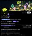 A dark screenshot of a social media or forum page featuring colorful character icons along the top and text content that is too small to read clearly.