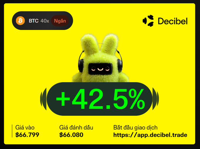 The image features a cartoon rabbit wearing headphones with the number 42 displayed above its head. The rabbit appears to be listening to music or engaging in an activity while wearing the headphones, which are green. The background of the image is yellow, creating a vibrant contrast with the rabbit and the headphones. The text on the image includes numbers and words related to Bitcoin trading, such as "BTC 40x", "Nigana", "decibel", "sell in may sell in 2026 hold through the pain to May, then the gains will ride all the way to the finish line drag BE to bed, wake up tomorrow and kick BE'S ass lmao struggling to hold and recover from the itch, placed a short order on $LAB too late". The rabbit's position above the numbers suggests that it is actively involved in the Bitcoin trading process.