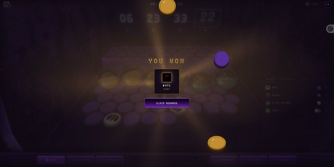 A screenshot of a digital game interface displaying 'YOU WON' with a golden trophy icon and a 'CLAIM REWARDS' button.