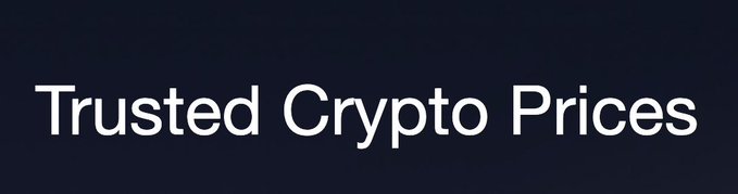White text reading "Trusted Crypto Prices" displayed on a dark navy background, representing a key feature or header related to decentralized prediction markets and the need for reliable price data feeds on the TRON blockchain via WINkLink.