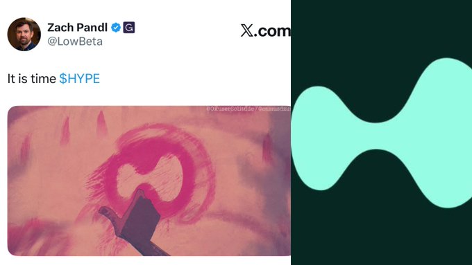 The image features a post on social media with two different pictures. The first picture shows a man holding a paintbrush, while the second picture displays an abstract design or pattern. The caption of the post reads "NEW: @Grayscale HEAD OF RESEARCH @LowBeta SAYS “IT IS TIME $HYPE”". This indicates that the image is related to a discussion about the time it takes for a particular project, and the caption suggests that this project has been completed.