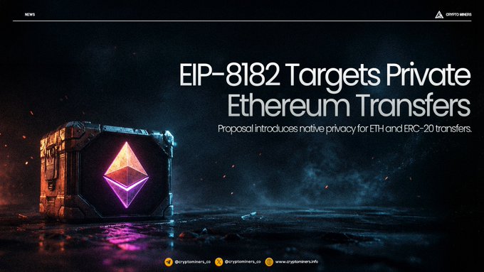 The image features a screenshot of a website with a purple triangle-shaped box sitting atop a dark blue background. The text above the box reads "EIP-818 Targets Private Etherum Transactions Proposal Introduces Native Privacy for Etc and 20+ transactions". Below this, there is a list of malicious packages that have been identified in the research.