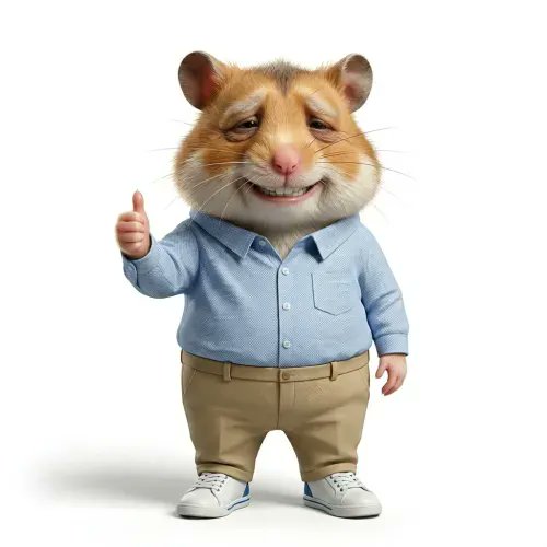 "Brainrot #9914", a hamster character, is wearing a blue shirt with khaki pants and white shoes. It is giving an upward thumbs up gesture while standing on its hind legs like a small human. The image also includes the text that reads: "BRAINROT #9914 has been sold for 0.45ETH (#726.60)". This implies that the hamster character, Brainrot, was valued at 0.45 ETH and is now being sold as a collectible item in this marketplace.