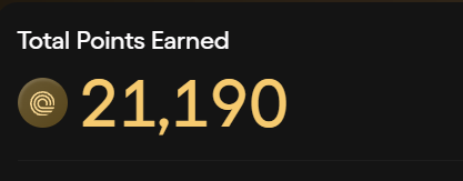 A digital dashboard displays "Total Points Earned" with a value of 21,190 next to a fingerprint icon.