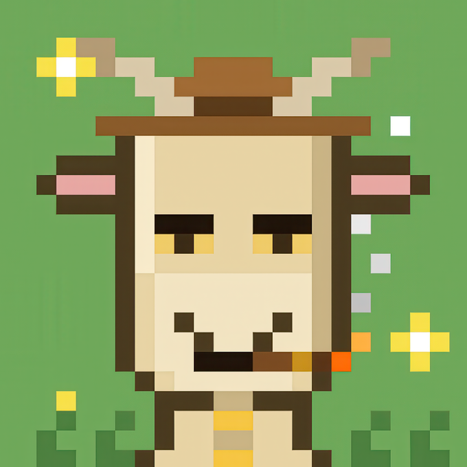 A pixel art goat wearing a cowboy hat stands against a green background with decorative flowers, humorously tying to the "Goat Street NFT" reference. The character serves as a fun, on-brand mascot to complement the post about claiming the ambassador role in the Cashmere Labs Discord community.
