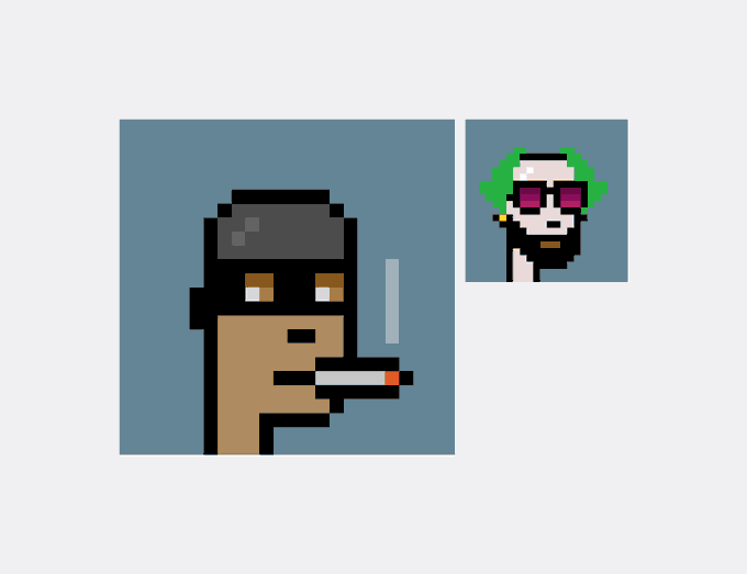 The image features two cartoon characters - a man with a cigarette and another character wearing sunglasses. The man holding the cigarette appears to be smoking, while the other character has a pair of sunglasses on their head. Both characters are depicted against a blue background.