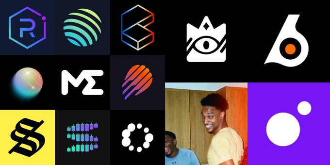 A collage of colorful cryptocurrency and fintech company logos arranged in a grid, with the bottom-right panel showing two people smiling together. The post appears to be celebrating various platforms and protocols within the Solana ecosystem, including Solflare, Magic Eden, JupiterExchange, Moonpay, and others.