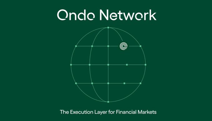 Logo and title for 'Onde Network' with the tagline 'The Execution Layer for Financial Markets' displayed against a dark green background with a wireframe globe graphic.