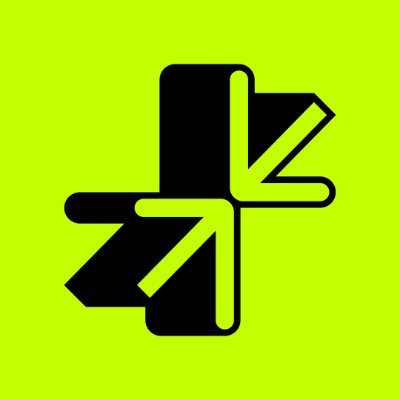 A geometric black logo on a vibrant lime green background featuring abstract angular arrows pointing in multiple directions, with no visible text or numbers. The interconnected arrow design visually represents the cross-directional flow and convergence of different interests or markets, tying into the post's theme of exploring prediction markets, DeFi, and crypto from multiple perspectives.