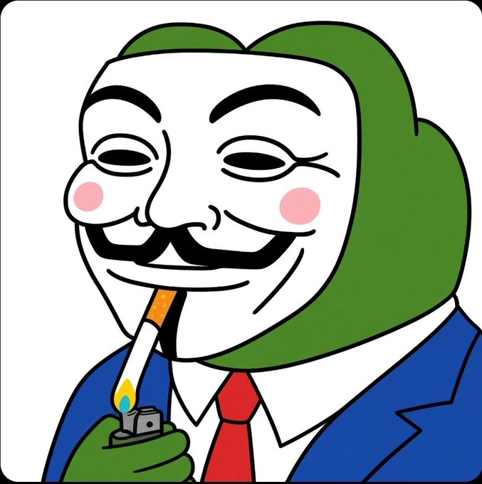 Cartoon illustration of a man with a mustache wearing a green hood, blue suit, and red tie, lighting a cigarette with a lighter.