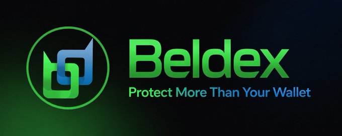 The image displays the Beldex logo featuring a stylized "b" emblem in green and blue within a circular design, alongside the tagline "Protect More Than Your Wallet." This branding supports the post's discussion of $BDX (Beldex), highlighting the project's focus on practical privacy features like multi-output transactions that allow a single private transaction to be distributed to multiple recipients.