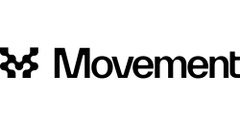 A logo showing 'Movement' with a stylized abstract icon next to it on a white background.