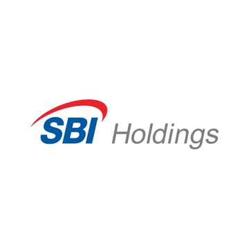 Logo of SBI Holdings, a Japanese financial services company, featuring red and blue lettering on a white background.
