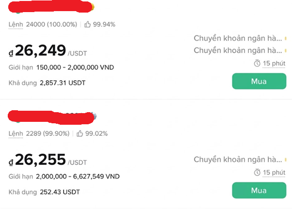 The image shows a screenshot of two price charts for Bitcoin on different websites. It seems that there is an unusual situation where a foreign website has two BTC prices displayed, but upon closer inspection, the two price values are actually identical (99.95% of each other). The exchange rate between this foreign currency and USDT fluctuates as well. This scenario makes it appear like people in the image are buying or selling Bitcoin through this exchange service for the US dollar at a significantly lower price than its current value on the foreign website.