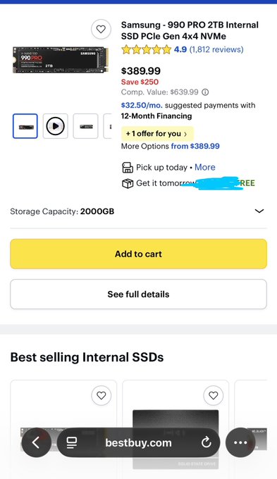 The image shows an advertisement featuring a Samsung Galaxy S9 Pro 2TB SSD that has been sold at $390, as described by the seller. The product seems to be too expensive for most people, especially considering the current market value of Bitcoin is around $13,800, which is less than half the selling price of this particular device. The image also shows a Bitcoin chart in which it appears that the price has been dropping over time, indicating fluctuations and potential instability within the cryptocurrency world. This highlights how expensive mining for Bitcoin can be compared to purchasing an overpriced Samsung S9 Pro 2TB SSD.