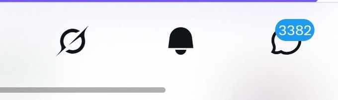 A cropped screenshot of social media icons including a crossed-out compass, a notification bell, and a speech bubble with the number 3382.