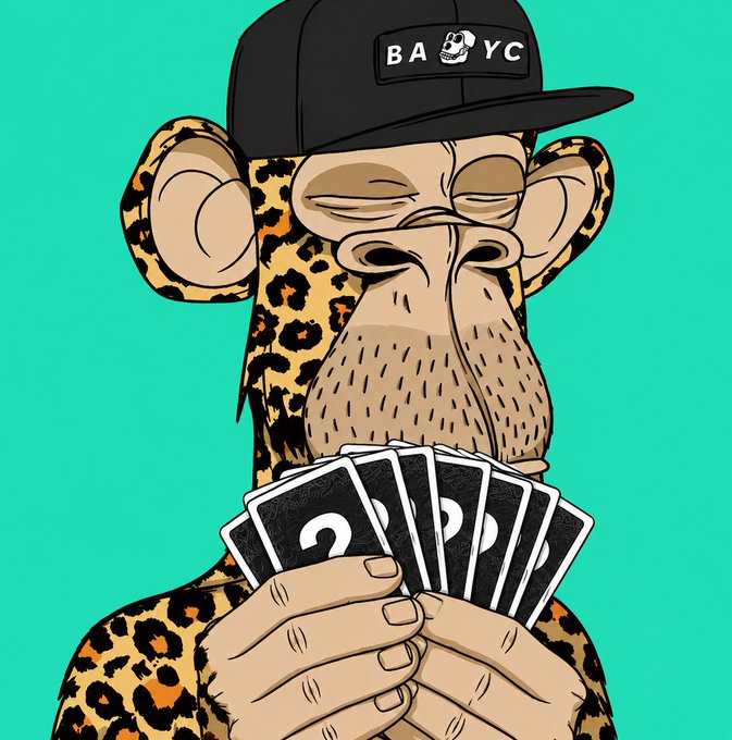 The image features a cartoon monkey wearing a hat, holding a deck of cards with two of them visible. The caption below the image reads "Submit your ape/mutant!". This suggests that the monkey might be participating in an event or game involving cards, possibly as part of a costume contest or promotional activity for a themed party or gathering.
