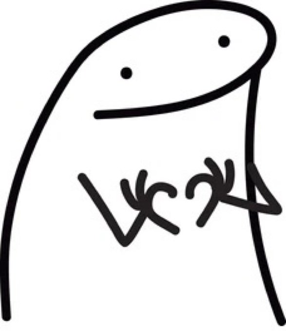 The image shows a simple hand-drawn cartoon character with a blob-like body and a smug smile. The text "FLORK" is drawn in stylized letters across the character's body, matching the post announcing $FLORK's listing on Binance.