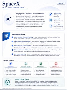 The image contains a list of bullet points about spacex, including information such as its name, founder, mission, and why people should invest in it.