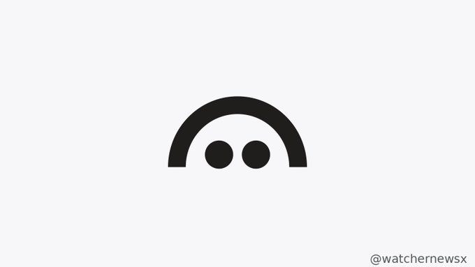 A minimalist black-and-white icon depicting two dots beneath an arch, resembling a simple face, appears above the handle "@watchernewsx."

The image appears to be a branding element or avatar for the account @watchernewsx, with no direct visual connection to the DeFi protocol news described in the post.