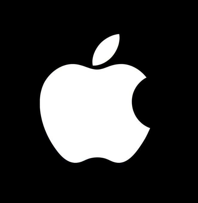 The white Apple logo displayed on a black background.