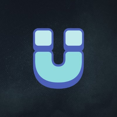 A stylized letter "U" logo in light cyan with a dark blue outline is displayed against a black background. The image relates to the post by visually representing the letter "U" from the platform name "indiedotfun," where the $ARRR token is being introduced.
