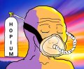 A distressed cartoon figure holds a "HODL UM" flag, with a small character praying inside their mouth, symbolizing desperate hope for a market reversal. The meme humorously captures the sentiment of holding onto a losing position while praying for the "up only" outcome, referencing the post's plea for final capitulation before recovery.