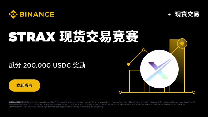 The image features a black background with white text, including an advertisement for STRAX cryptocurrency. The text displays the name of the cryptocurrency and its price, as well as the maximum amount that can be invested. The advertisement also mentions that the cryptocurrency is suitable for both beginners and experienced investors.