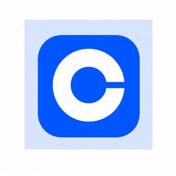 A blue rounded-square logo featuring a stylized white "C" against a gradient light blue background, representing Coinbase, the cryptocurrency exchange mentioned in the post about securing regulatory approval for its international tokenization hub in Abu Dhabi.