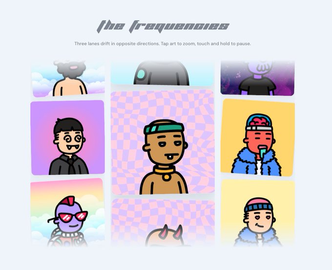 The image features a website with a grid of nine cartoon characters, each with their own unique style and appearance. The characters are arranged in three rows and three columns, creating an organized and visually appealing layout. The text accompanying the images provides information about the characters and encourages users to participate by following them or liking their posts.