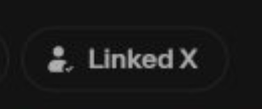 A dark-themed button displays the "Linked X" feature icon, suggesting integration with the social media platform X (formerly Twitter). This relates to the post about creator coins, implying users may soon be able to link their X accounts to access or trade new creator-based cryptocurrency tokens.