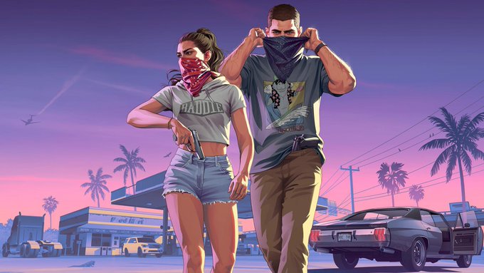 An animated couple wearing bandanas over their faces stands in a vibrant, sunset-lit retro cityscape, with the woman in a "BADDIE" t-shirt holding a gun and the man pulling up a mask. The image evokes a rebellious, outlaw vibe that mirrors the poster's "one life, it's worth an attempt" sentiment about taking a bold chance on $CYBERLEEK before it's too late.