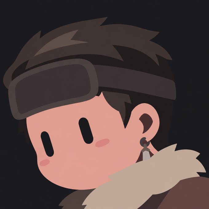 A simple digital illustration of a cute cartoon character with black hair wearing a headband and a fur-collared coat.