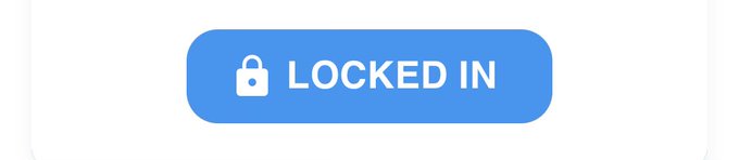 A simple blue button graphic with white text reads 'LOCKED IN' next to a padlock icon.