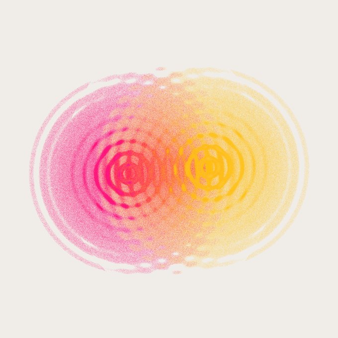 The image shows a colorful pink and yellow water ripple splash effect on a white background, resembling a drop impact with two distinct color zones blending together. This vibrant splash graphic visually complements the post announcing the end of a "GM Splashers" mint event in 5 days.