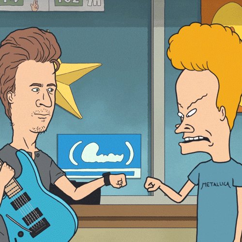 The image features two cartoon characters, one holding a blue guitar and another with an angry expression. They are positioned next to each other against a blue background. The caption "True. patience pays off." suggests that the person holding the guitar might have been patient in learning or mastering their instrument, which could be related to the post's message about patience paying off.

The image also includes text elements such as "metal" and "watch," which may not directly relate to the main scene but can provide additional context for viewers who are familiar with the characters or the content of the post.