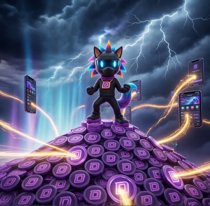 The image features a cartoon character standing atop a purple globe filled with coins. The character appears to be wearing a helmet and has a lightning bolt tattooed on their forehead. The background of the image shows several phones floating in the air, suggesting that they are part of an interactive game or platform. The post is titled "GM CT T-1—THE CONVERGENCE POST Distribution in crypto just got completely rewritten". This indicates that the post has been updated to incorporate new features and updates for the distribution platform.