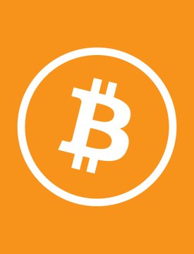A Bitcoin logo featuring a white stylized 'B' inside a circle on a solid orange background.