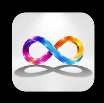 A colorful infinity symbol rendered in a gradient of purple, pink, orange, and blue sits centered on a white rounded-square app icon background. The image visually represents the seamless, limitless integration between Internet Computer (ICP) and ChatGPT, symbolizing the boundless connectivity and potential of the new plugin partnership.