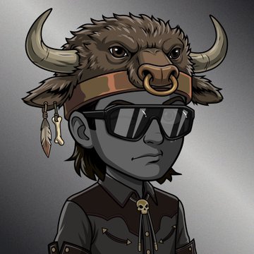 A stylized digital illustration of a character wearing a horned bull headdress, dark sunglasses, and a western-style shirt with a skull bolo tie. The image reflects the post's "Chillionaires" NFT theme, visually embodying the "bull" reference with the iconic horns while the modern sunglasses and attitude convey the "chill" vibe ahead of the September 8 mint on OpenSea.