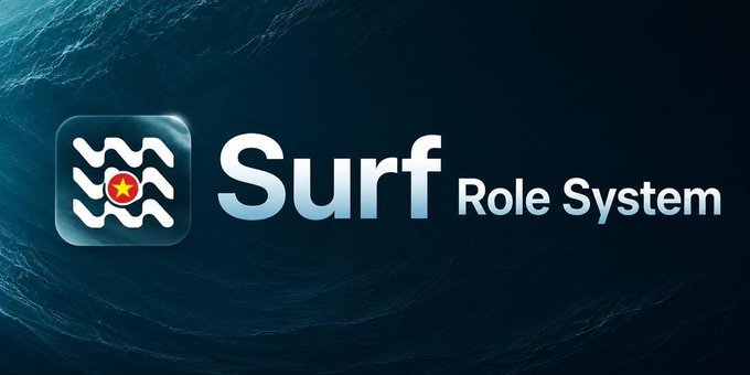The image features a logo for Surf AI, which is an artificial intelligence company that specializes in creating intelligent software applications. The logo consists of a blue wave with a red star at its center, symbolizing the power and energy associated with surfing. Surfing AI's role system is designed to help surfers analyze ocean conditions and provide real-time information on waves, currents, and other factors that can impact their surfing experience. This technology allows surfers to make more informed decisions about when and where to catch a wave, ultimately enhancing their overall performance in the water.