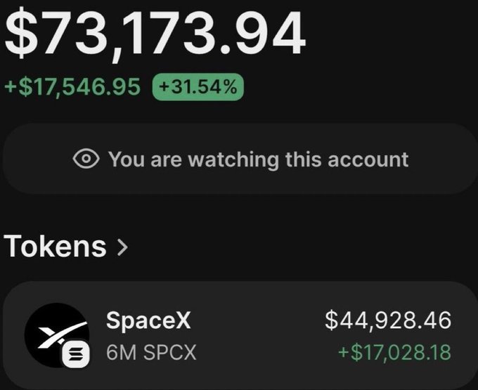 The image shows a computer screen with text and graphics related to a trading platform where people can purchase tokens for stocks of companies like SpaceX, Troll, War, Worldcup, Burnie, and Punch. The focus of the scene seems to be on the "Tokens" option or category at the top left corner, which is an important aspect of investing in digital assets.